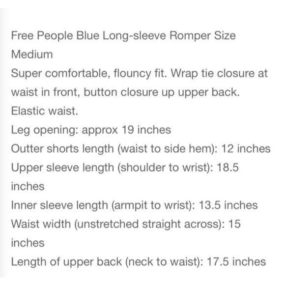 Free People '25 Royal Blue Floral Romper Rush Ruffles Wrap Front about Sz L-XL - Picture 6 of 16